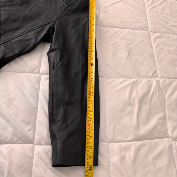 Jaclyn Smith Black Leather Jacket with Faux Fur Hood - Picture 3 of 11